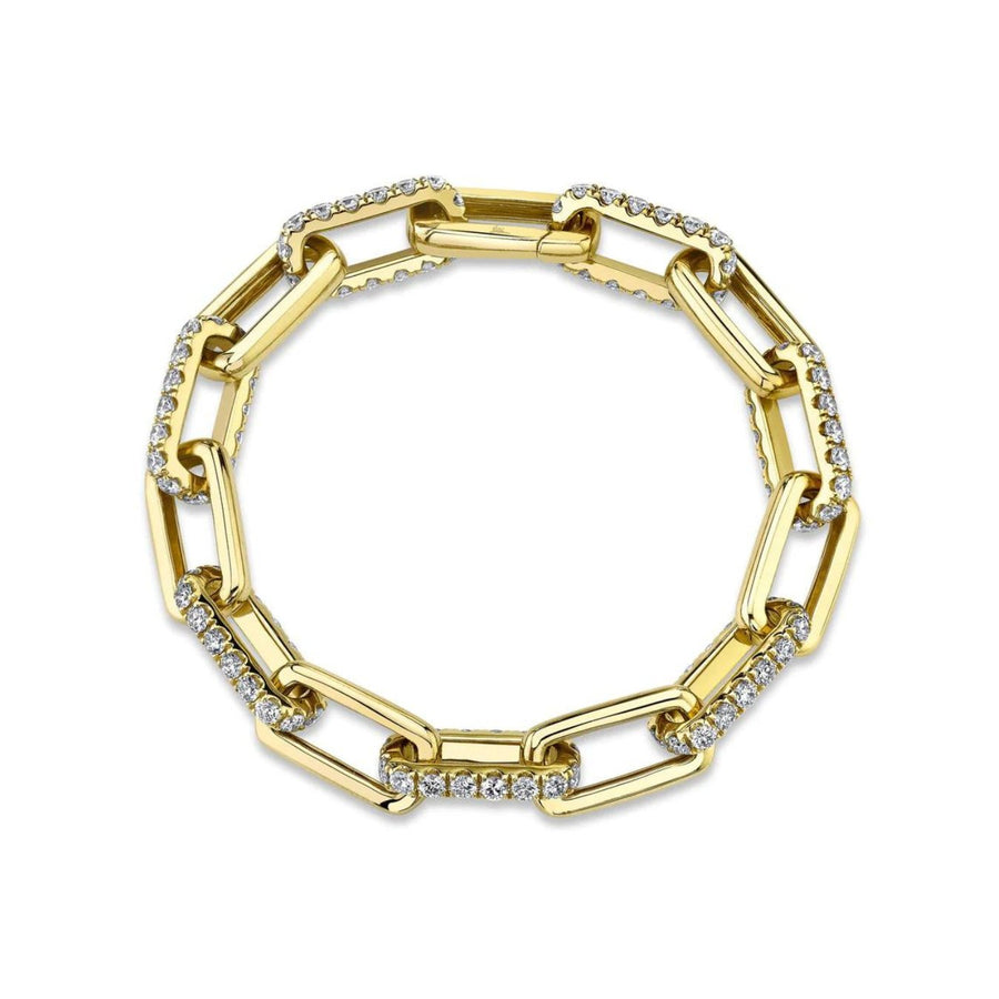 Shy Creation Kate Diamond Paper Clip Link Bracelet - SC55021382Z7 - Shy Creation Diamond Paper Clip Link Bracelet in 14 karat yellow gold.