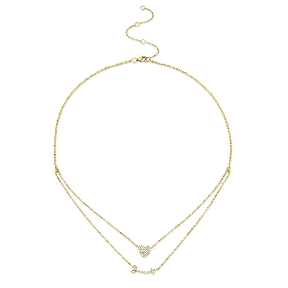 Shy Creation Kate Diamond Pave Heart & Arrow Necklace - SC55004377