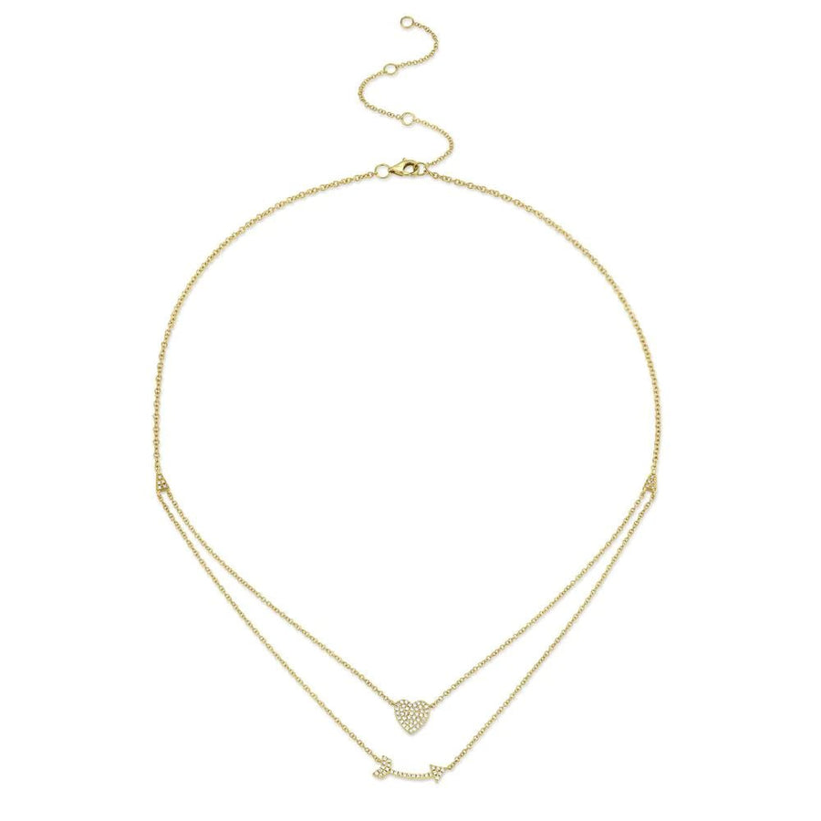 Shy Creation Kate Diamond Pave Heart & Arrow Necklace - SC55004377