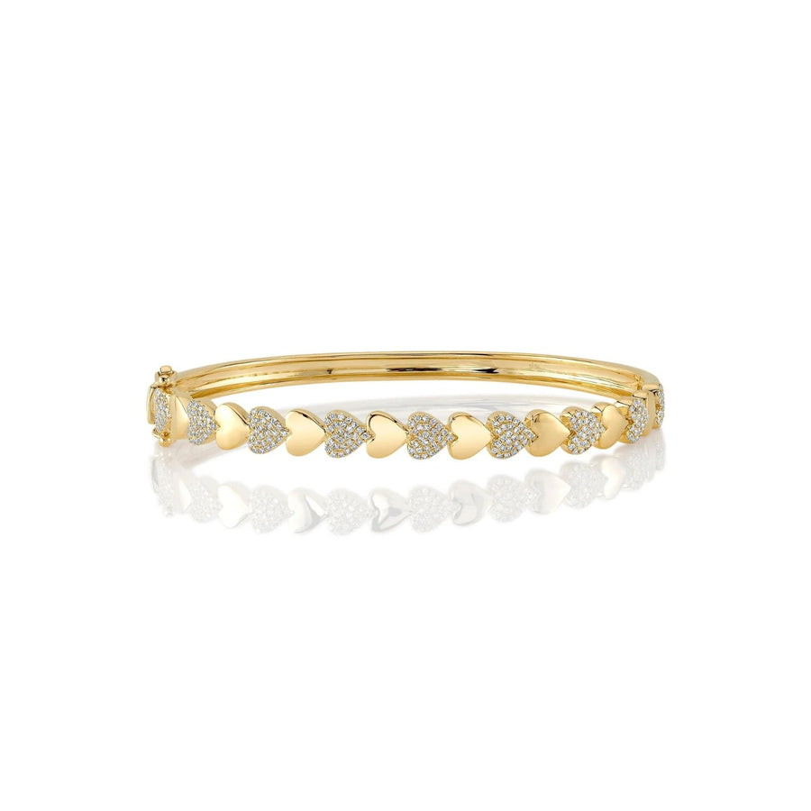 Shy Creation Kate Diamond Pave Heart Bangle - SC55024433ZS
