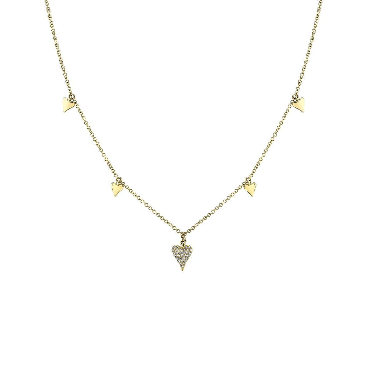Shy Creation Kate Diamond Pavé Heart Necklace - SC55021406