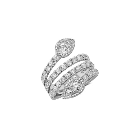 Shy Creation Pear Diamond Coil Ring-Shy Creation Pear Diamond Coil Ring - SC55004102V3