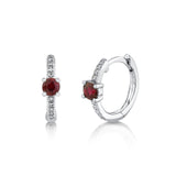 Shy Creation Ruby and Diamond Huggie Earrings - SC55020189