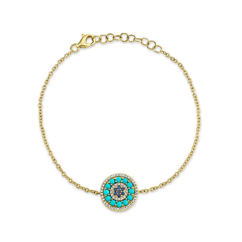 Shy Creation Turquoise and Sapphire Bracelet - SC55019624