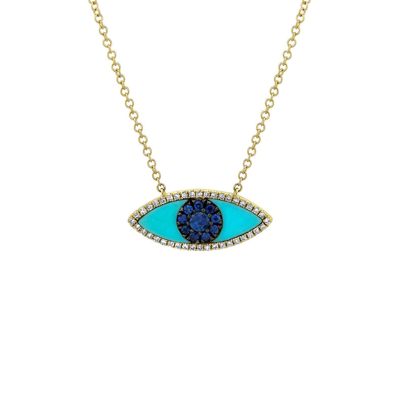 Shy Creation Turquoise Eye Necklace-Shy Creation Turquoise Eye Necklace - SC55003623