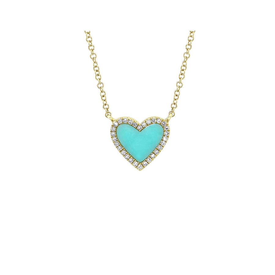 Shy Creation Turquoise Heart Necklace - SC55012619