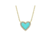 Shy Creation Turquoise Heart Necklace - SC55012619