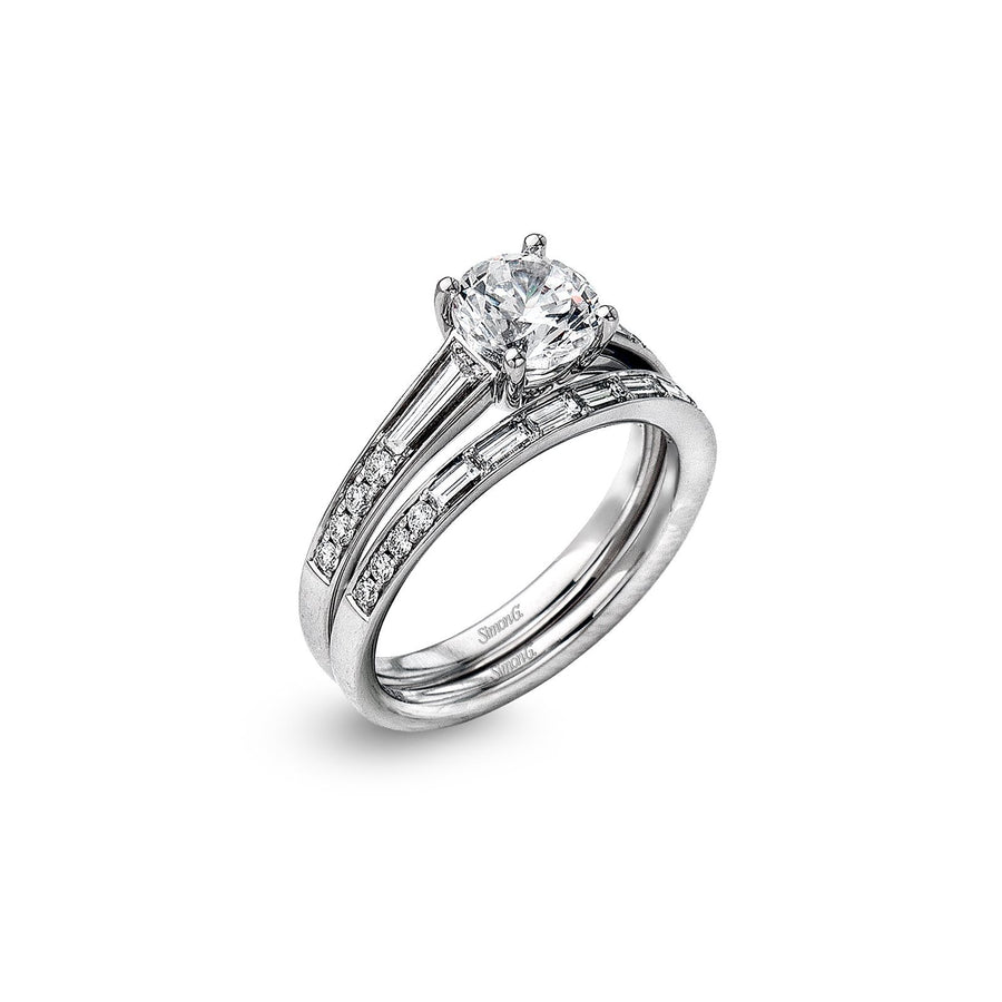 Simon G Diamond Engagement Ring Mounting and Wedding Band Set -