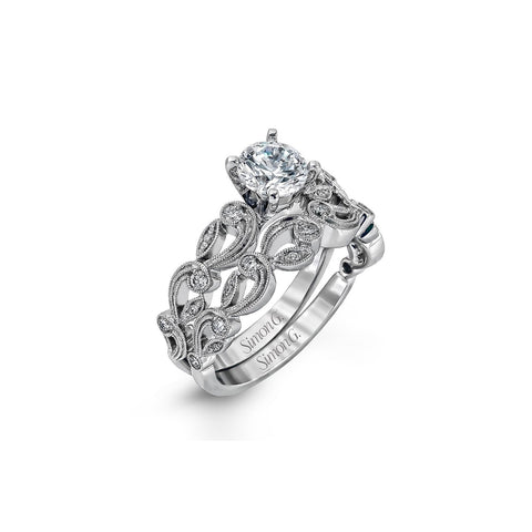 Simon G Diamond Engagement Ring Mounting and Wedding Band Set -