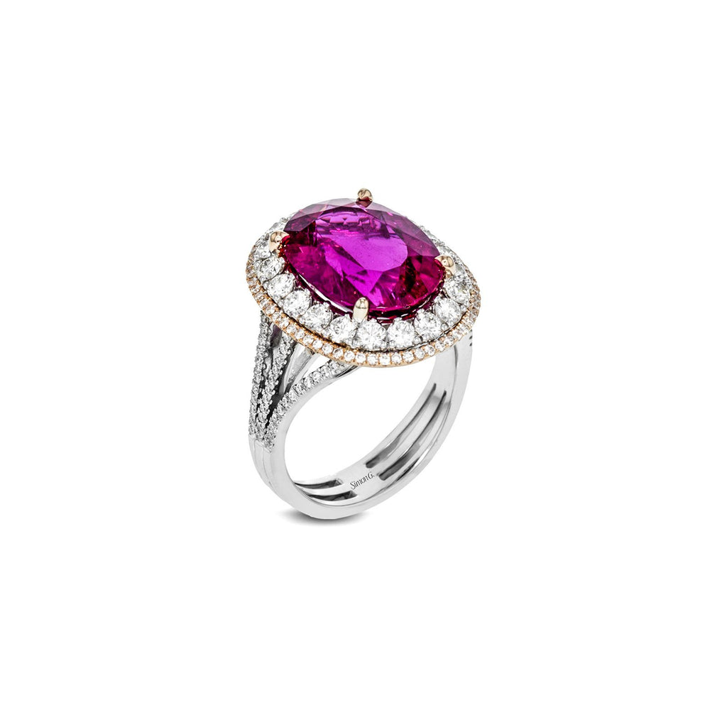 Simon G Rubellite Diamond Ring -