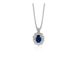 Simon G Sapphire Diamond Pendant and Chain -
