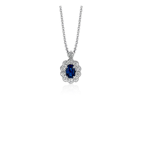 Simon G Sapphire Diamond Pendant and Chain-Simon G Sapphire Diamond Pendant and Chain -