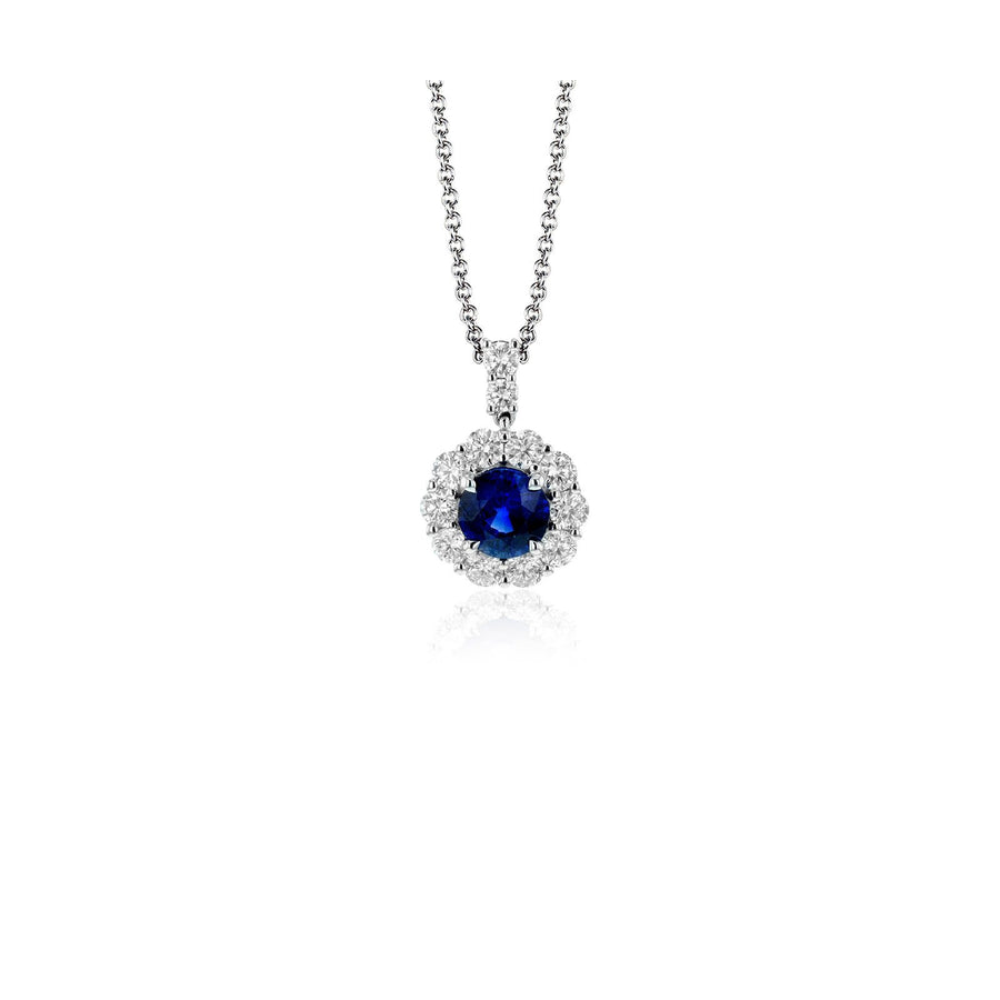 Simon G Sapphire Diamond Pendant and Chain -