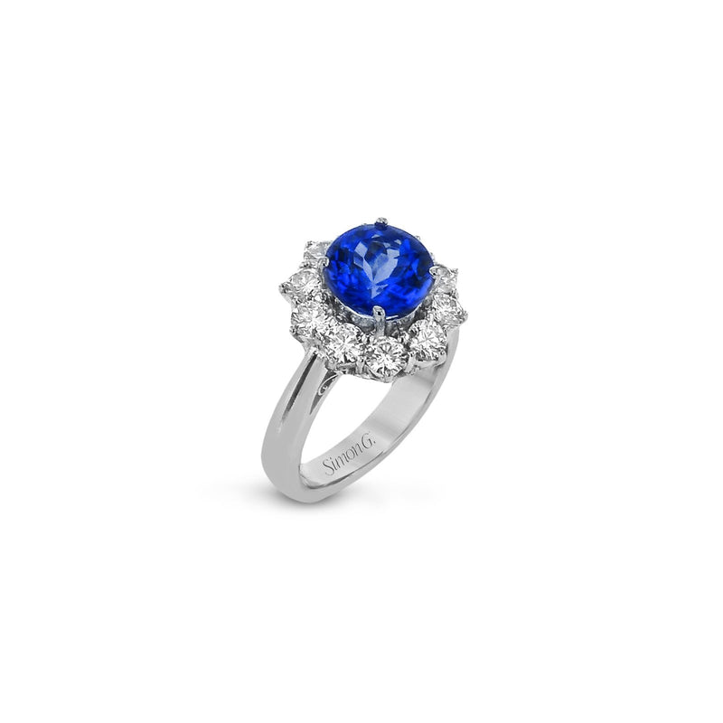 Simon G Tanzanite Diamond Halo Ring-Simon G Tanzanite Diamond Ring -