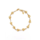 Star Bead Two Tone Gold Bracelet-Star Bead Two Tone Gold Bracelet -