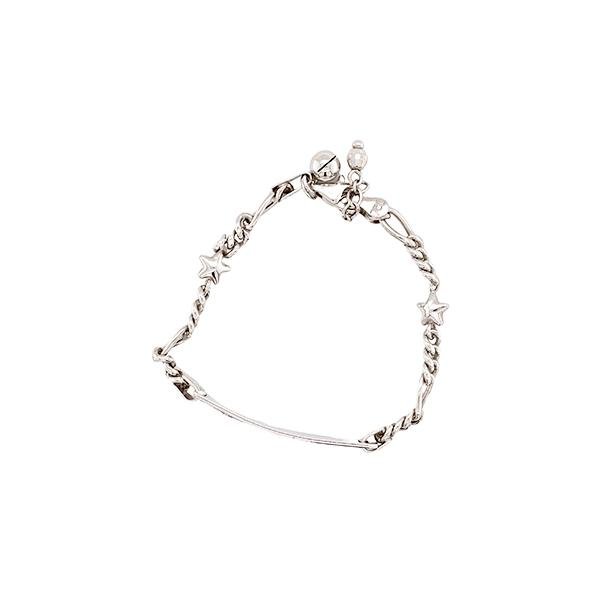 Star ID Tag White Gold Bracelet -