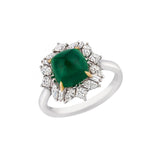 Sugarloaf Emerald Diamond Ring-Sugarloaf Emerald Diamond Ring - ERNEL00307