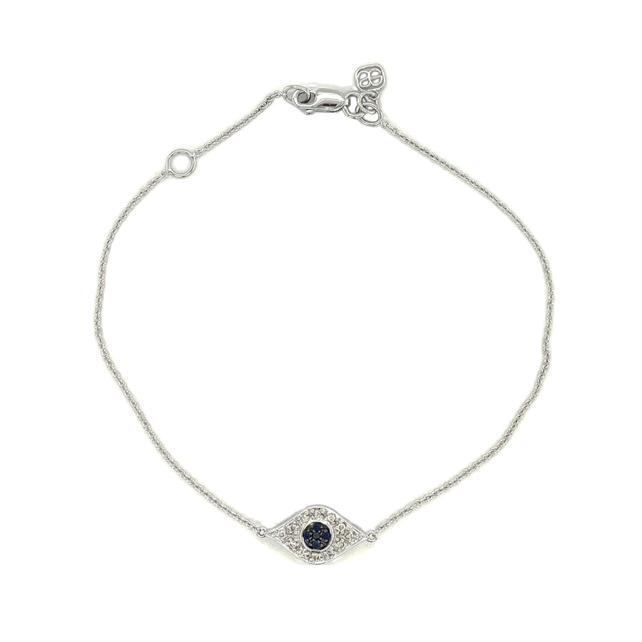 Sydney Evan 14K White Gold Evil Eye Diamond Bracelet - B9927S-W