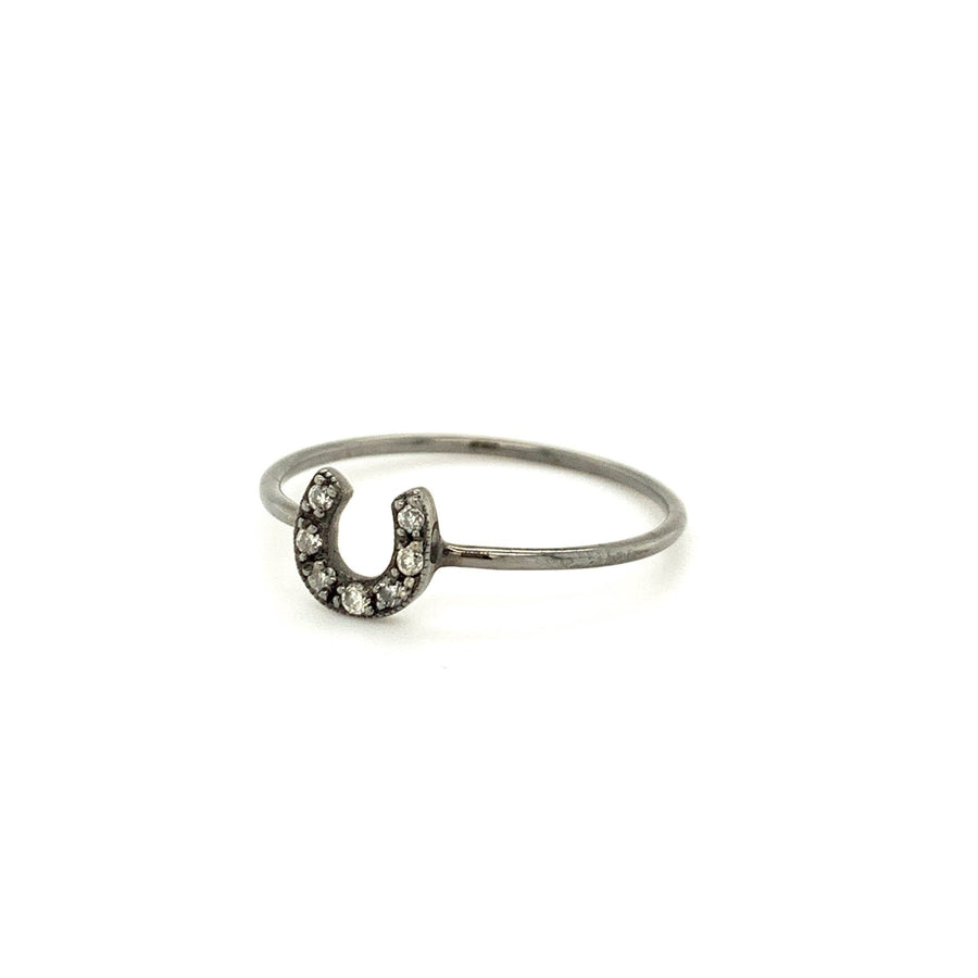 Sydney Evan 14K White Gold Midi Horse Shoe Ring -