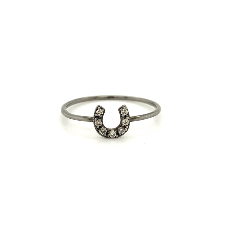 Sydney Evan 14K White Gold Midi Horse Shoe Ring -