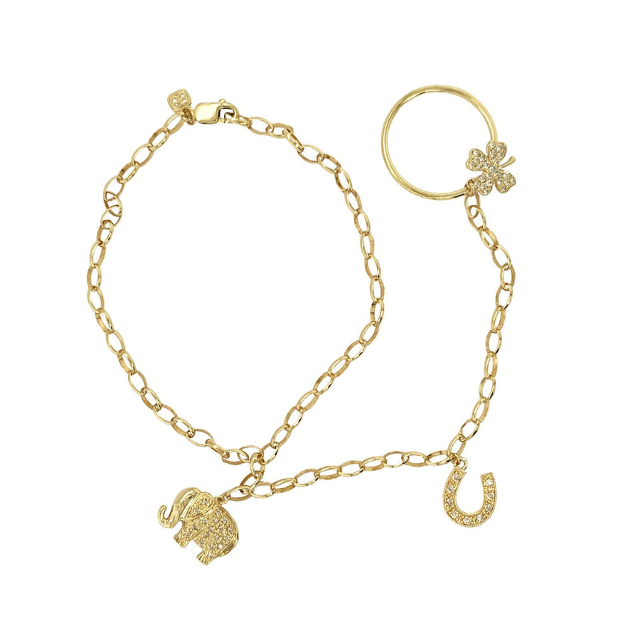 Sydney Evan 14K Yellow Gold Bracelet with Ring -