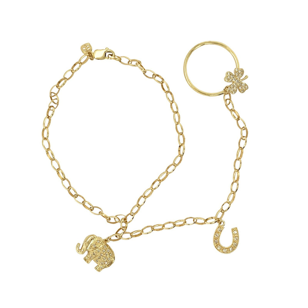 N4209 14K Gold Elephant Friendship Bracelet | Royal Chain Group