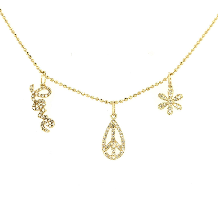 Sydney Evan 14K Yellow Gold Diamond Pendants and Chain -