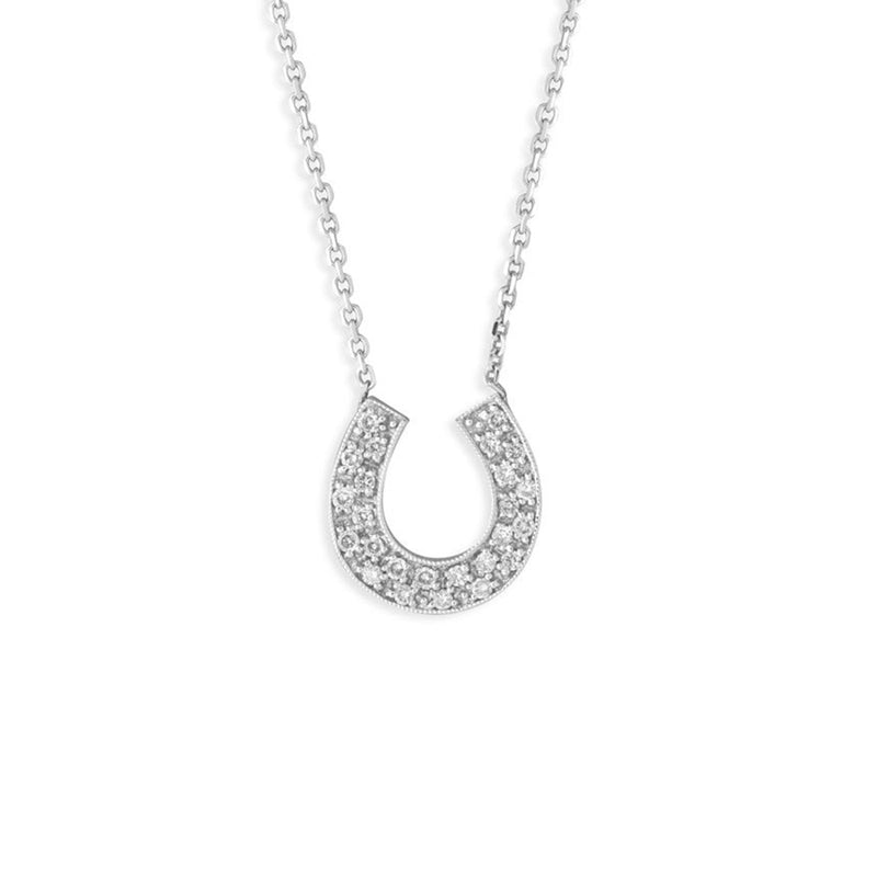 Sydney Evan Horseshoe Diamond Necklace-Sydney Evan Horseshoe Diamond Necklace -