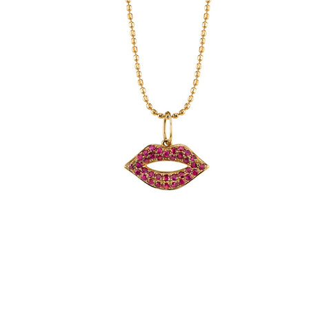 Sydney Evan Lips Necklace-Sydney Evan Lips Necklace - C30123R-R18