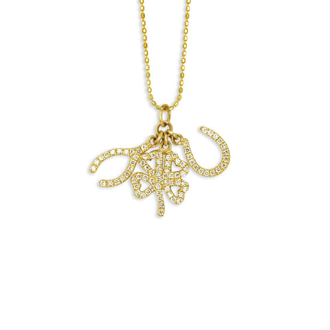 Sydney Evan Lucky Trio Necklace-Sydney Evan Lucky Trio Necklace - C22188-Y18