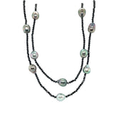 Tahitian Black Cultured Pearl Diamond Necklace-Tahitian Black Cultured Pearl Diamond Necklace - PNKRD00037