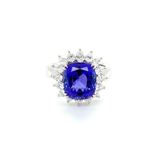 Tanzanite Diamond Ring-Tanzanite Diamond Ring -