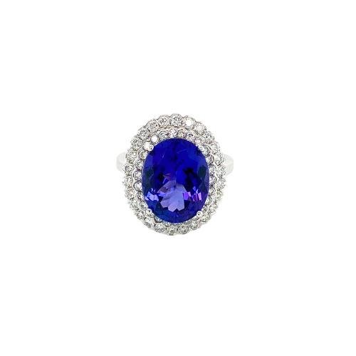 Tanzanite Diamond Ring-Tanzanite Diamond Ring -