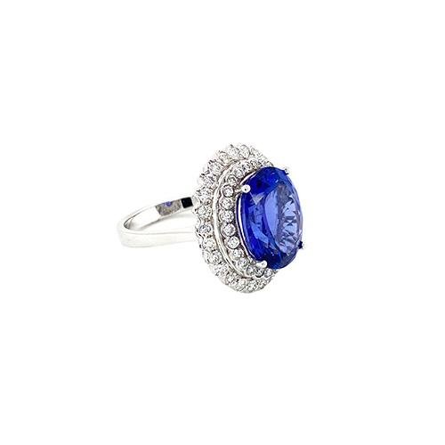 Tanzanite Diamond Ring-Tanzanite Diamond Ring -
