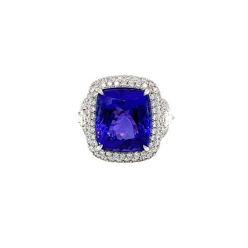 Tanzanite Diamond Ring -