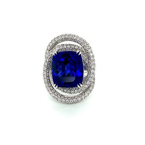 Tanzanite Diamond Ring-Tanzanite Diamond Ring -