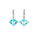 Topaz Diamond Earrings-Topaz Diamond Earrings -