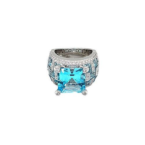 Topaz Diamond Ring-Topaz Diamond Ring -