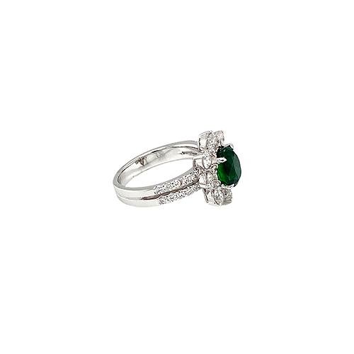 Tsavorite Diamond Ring-Tsavorite Diamond Ring -