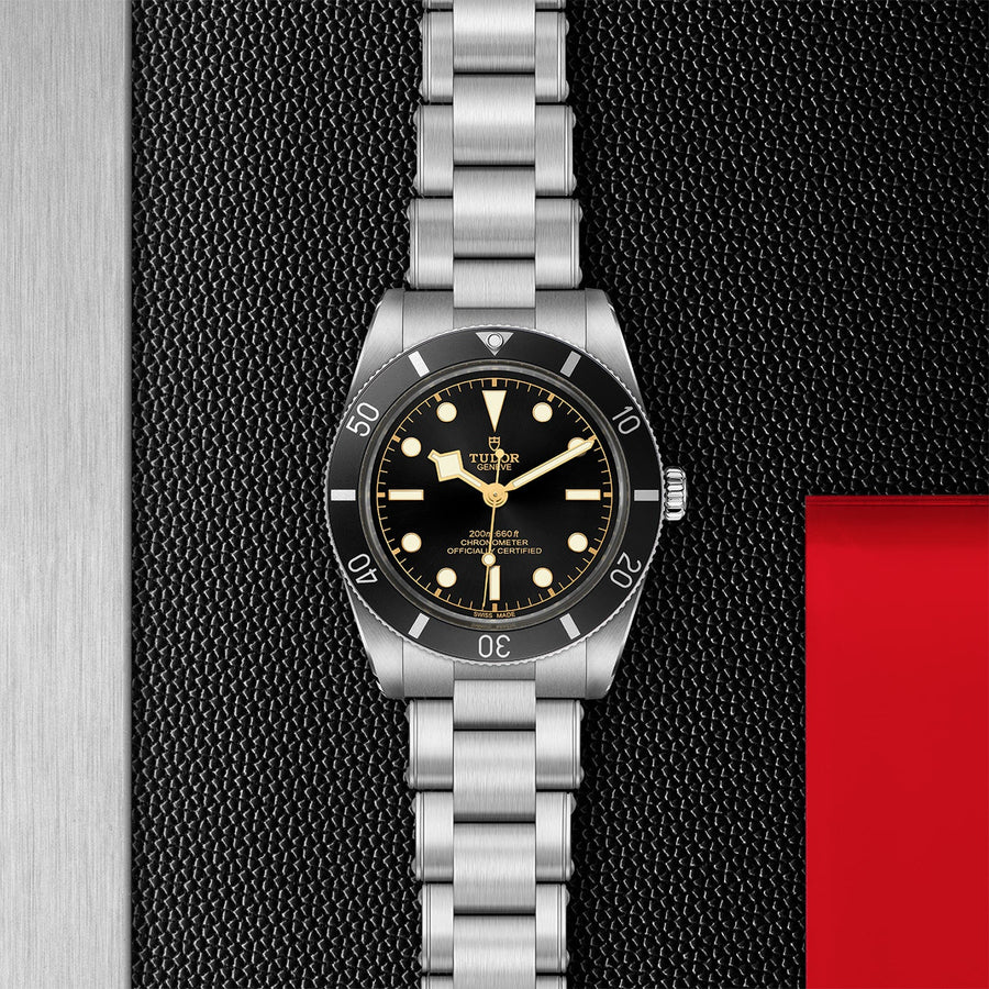 TUDOR Black Bay 54 37mm Steel - M79000N-0001 - TUDOR Black Bay 54 in a 37mm stainless steel case with black dial on stainless steel bracelet, featuring an automatic movement.