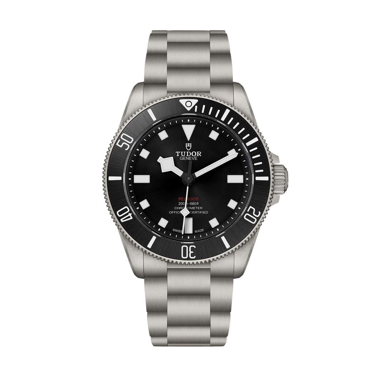 TUDOR Pelagos 39 Titanium - M25407N-0001 - TUDOR Pelagos 39 Titanium in a 39mm titanium case with black dial on titanium bracelet, featuring a unidirectional rotating bezel and automatic movement with up to 70 hours of power reserve.