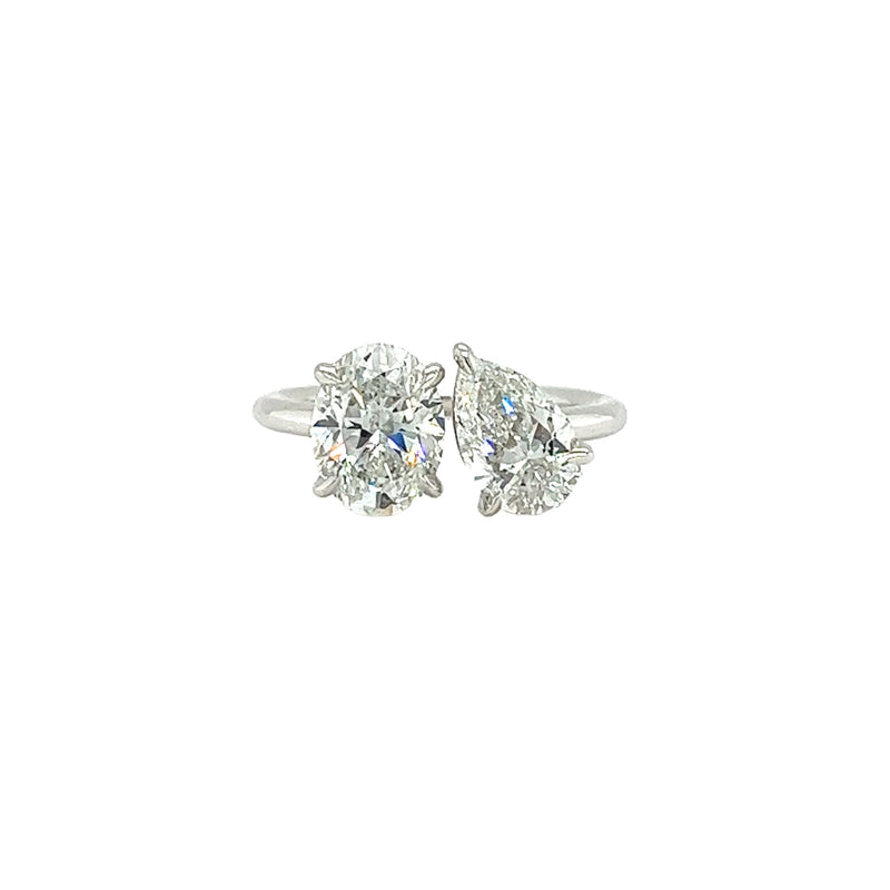 Diamond 2 Stone Solitaire Engagement Ring-Two-stone Engagement Ring - DRNKA04970
