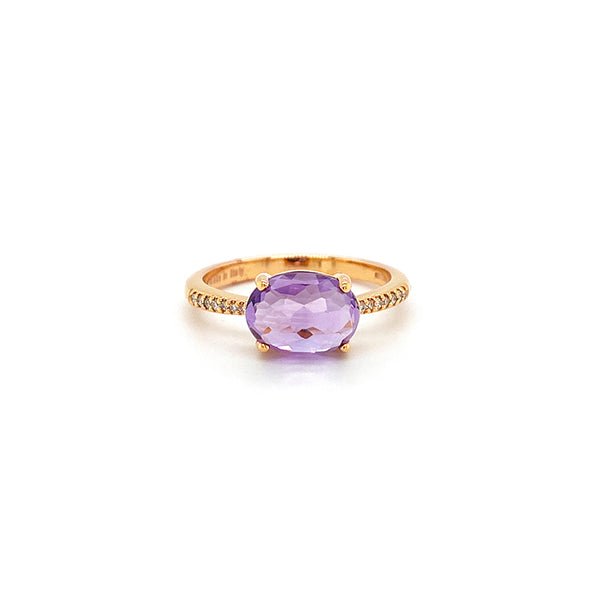 UGO Cala 18K Rose Gold Diamond Amethyst Ring - CA901AMR