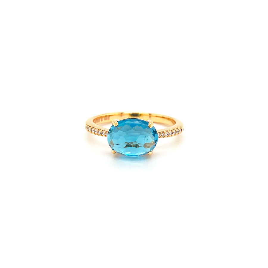 UGO Cala 18K Rose Gold Diamond Topaz Ring -