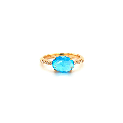 UGO Cala 18K Rose Gold Diamond Topaz Ring - CA901STR