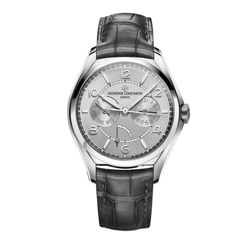 Vacheron Constantin Fiftysix Day-Date-Vacheron Constantin Fiftysix Day-Date in a 40mm stainless steel case with silver dial on leather strap, featuring a day date sub-dials, power reserve indicator and automatic movement.