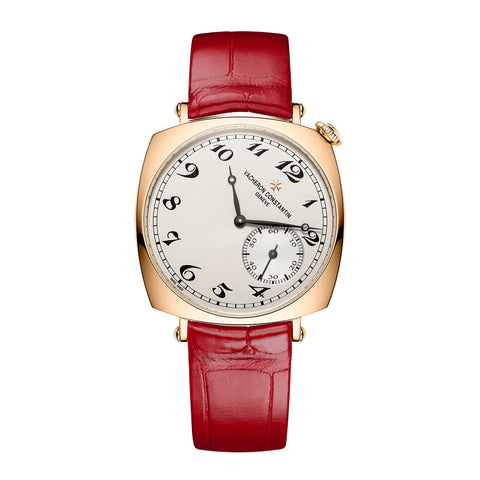 Vacheron Constantin Historiques American 1921 - 1100S/000R-B430 - Vacheron Constantin Historiques American 1921 in a 36.5mm rose gold case with silver dial on leather strap, featuring a small seconds display and mechanical hand-wound movement.