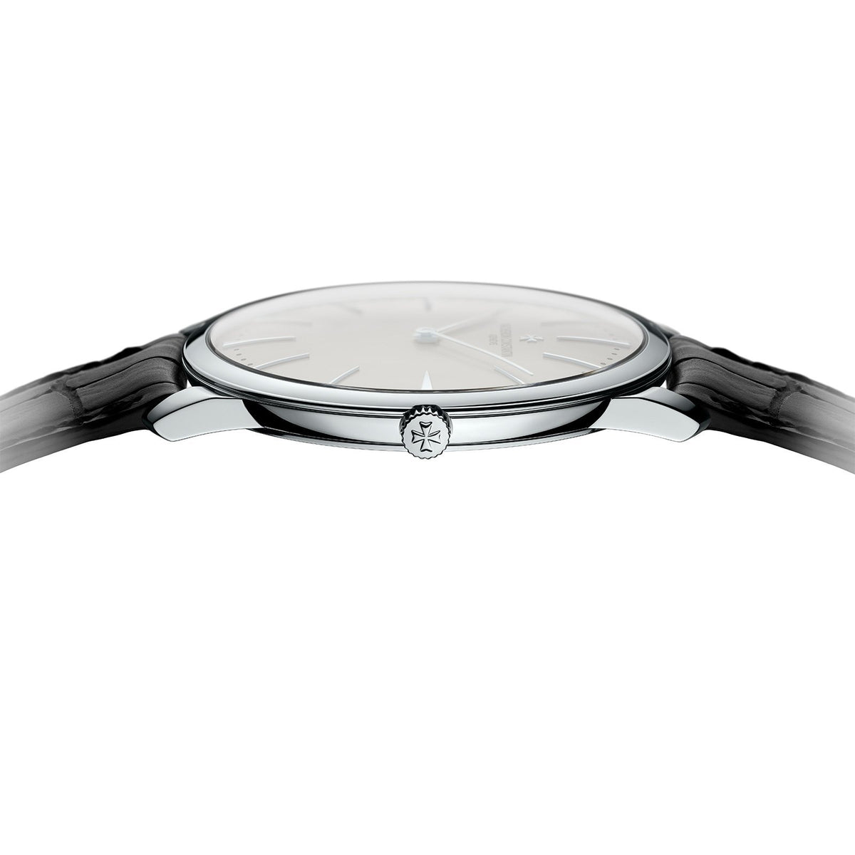 Vacheron Constantin Patrimony Manual-Winding in a 40mm white gold case with silver dial on leather strap, featuring a manual hand-wound movement.