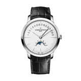 Vacheron Constantin Patrimony Moon Phase Retrograde Date-Vacheron Constantin Patrimony Moon Phase Retrograde Date - 4010U/000G-B330 - Vacheron Constantin Patrimony Moon Phase Retrograde Date in 42.5mm white gold case with silver dial on leather strap, featuring a retrograde date, moon phase and self-winding movement.