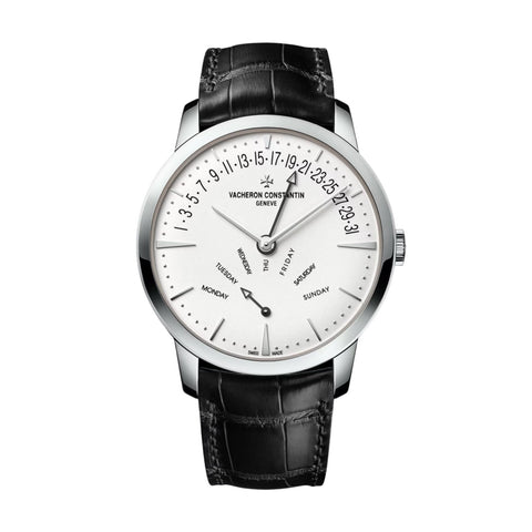 Vacheron Constantin Patrimony Retrograde Day-date - 4000U/000G-B112 - Vacheron Constantin Patrimony Retrograde Day-Date in a 42mm white gold case with silver dial on leather strap, featuring a retrograde day, retrograde date and automatic movement.